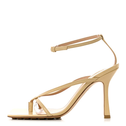 Bottega Veneta Lambskin Stretch Multi Strap 90mm Sandals 38.5 Cane Sugar 1 of 7