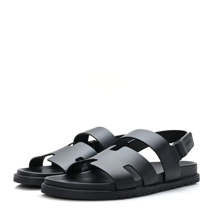 Hermes Calfskin Mens Genius Sandals 43 Black 3 of 9