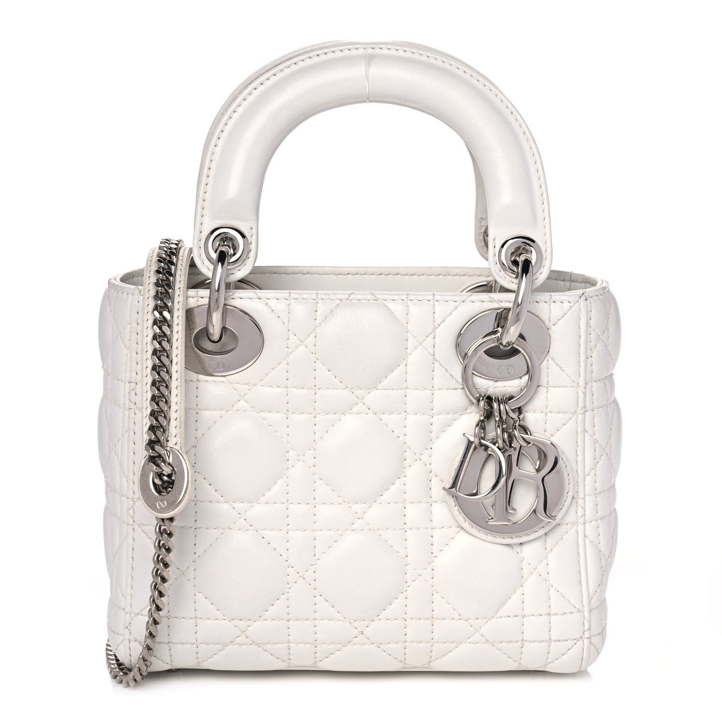 Lambskin Cannage Mini Lady Dior White