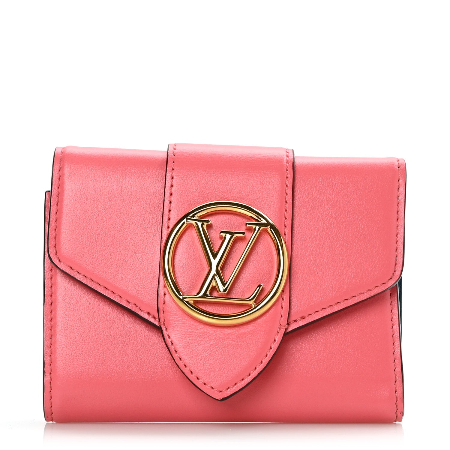 Louis Vuitton Smooth Calfskin LV Pont 9 Compact Wallet Dahlia 1 of 7