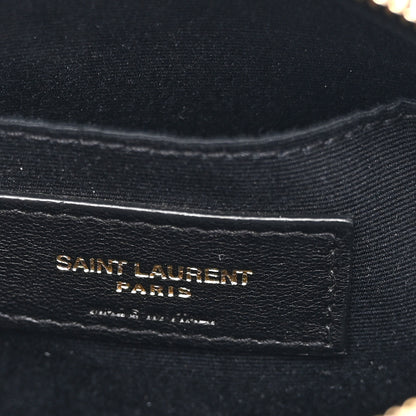 Saint Laurent Grain De Poudre Matelasse Chevron Quilted Round Vinyle Camera Bag Black 6 of 10