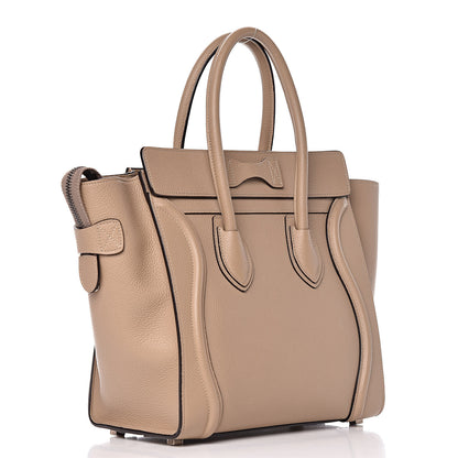 Celine Drummed Calfskin Micro Luggage Dune 4 of 10