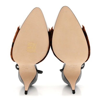 Chanel Lambskin Mixed Fibers Slingback Pumps  36 Brown Black White 6 of 9
