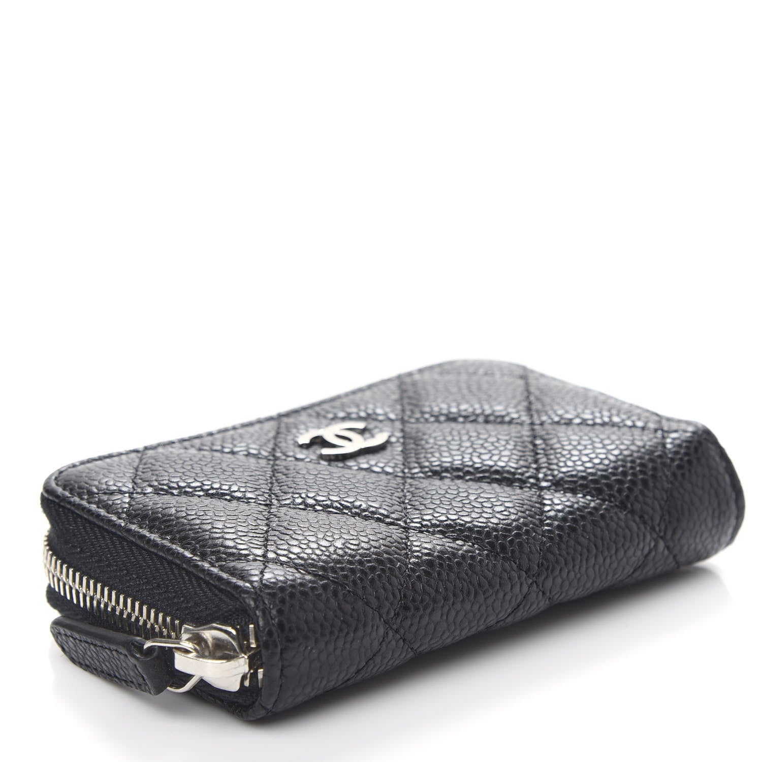 Chanel Caviar Quilted Zip Coin Purse Black 4 of 7