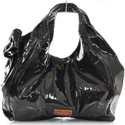 Valentino Garavani Patent Lacca Nuage Hobo Black 1 of 8