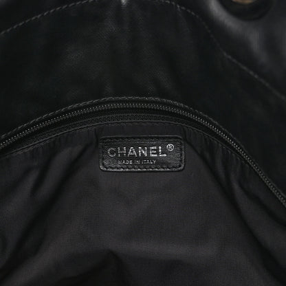 Chanel Coated Canvas Quilted Large Paris Biarritz Tote Black 6 of 10