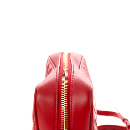 Saint Laurent Calfskin Matelasse Monogram Lou Camera Bag Opyum Red 13 of 14