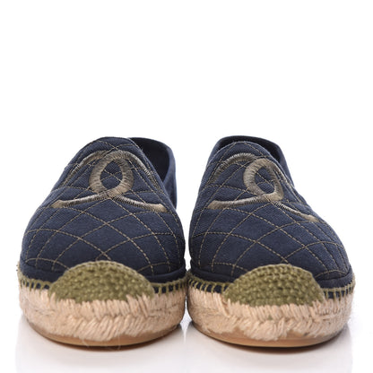 Chanel Fabric Biarritz CC Espadrilles 40 Blue Green 2 of 11
