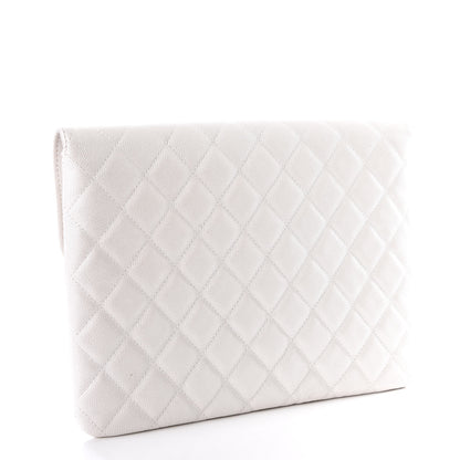 Chanel Caviar Quilted Medium Golden Class Pouch White 2 of 12