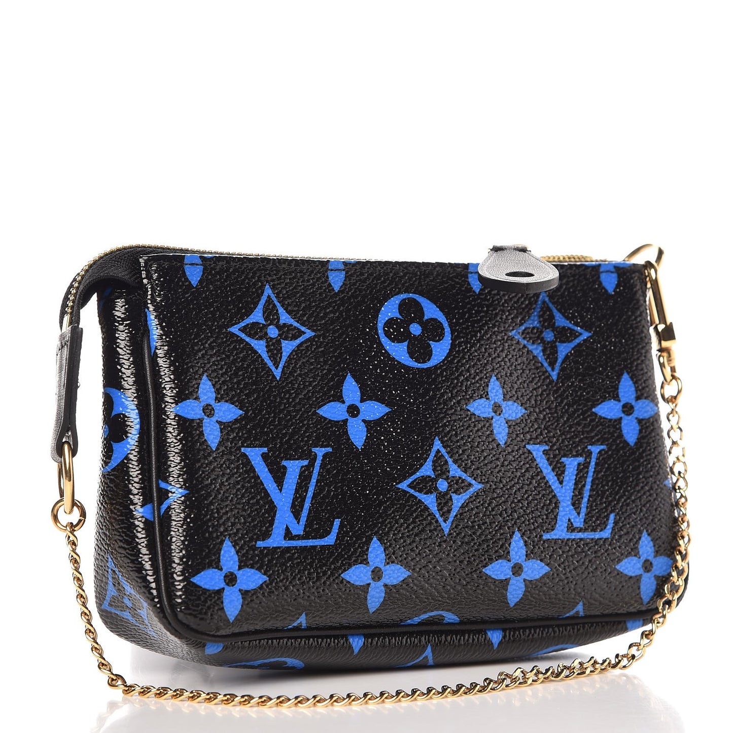Colored Monogram Mini Pochette Accessories Blue Black