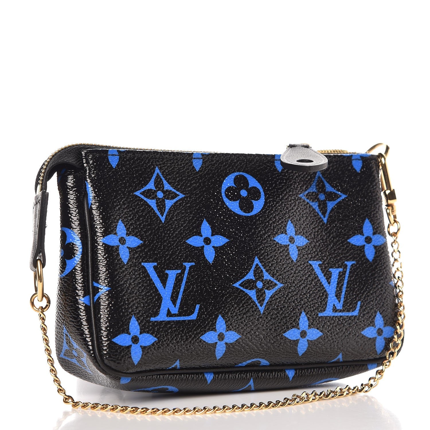 Louis Vuitton Colored Monogram Mini Pochette Accessories Blue Black 3 of 6