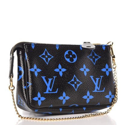 Louis Vuitton Colored Monogram Mini Pochette Accessories Blue Black 3 of 6