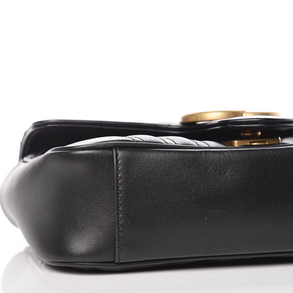 Gucci Calfskin Matelasse Mini GG Marmont Shoulder Bag Black 8 of 10