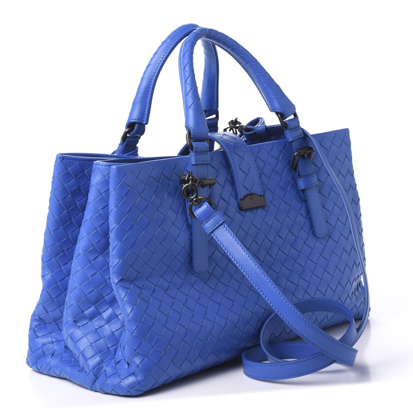 Calfskin Leggero Intrecciato Small Roma Bluette