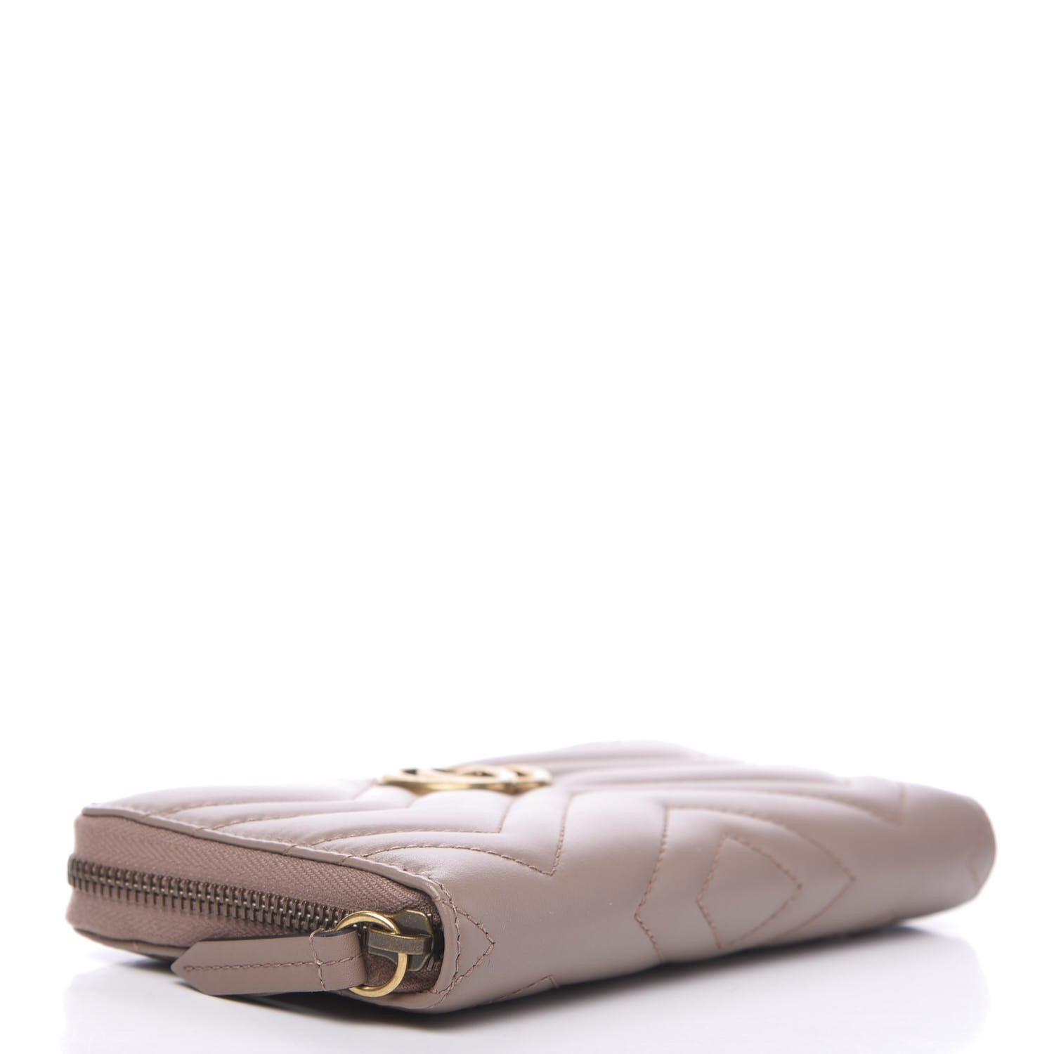 Gucci Calfskin Matelasse GG Marmont Zip Around Wallet Porcelain Rose 3 of 10