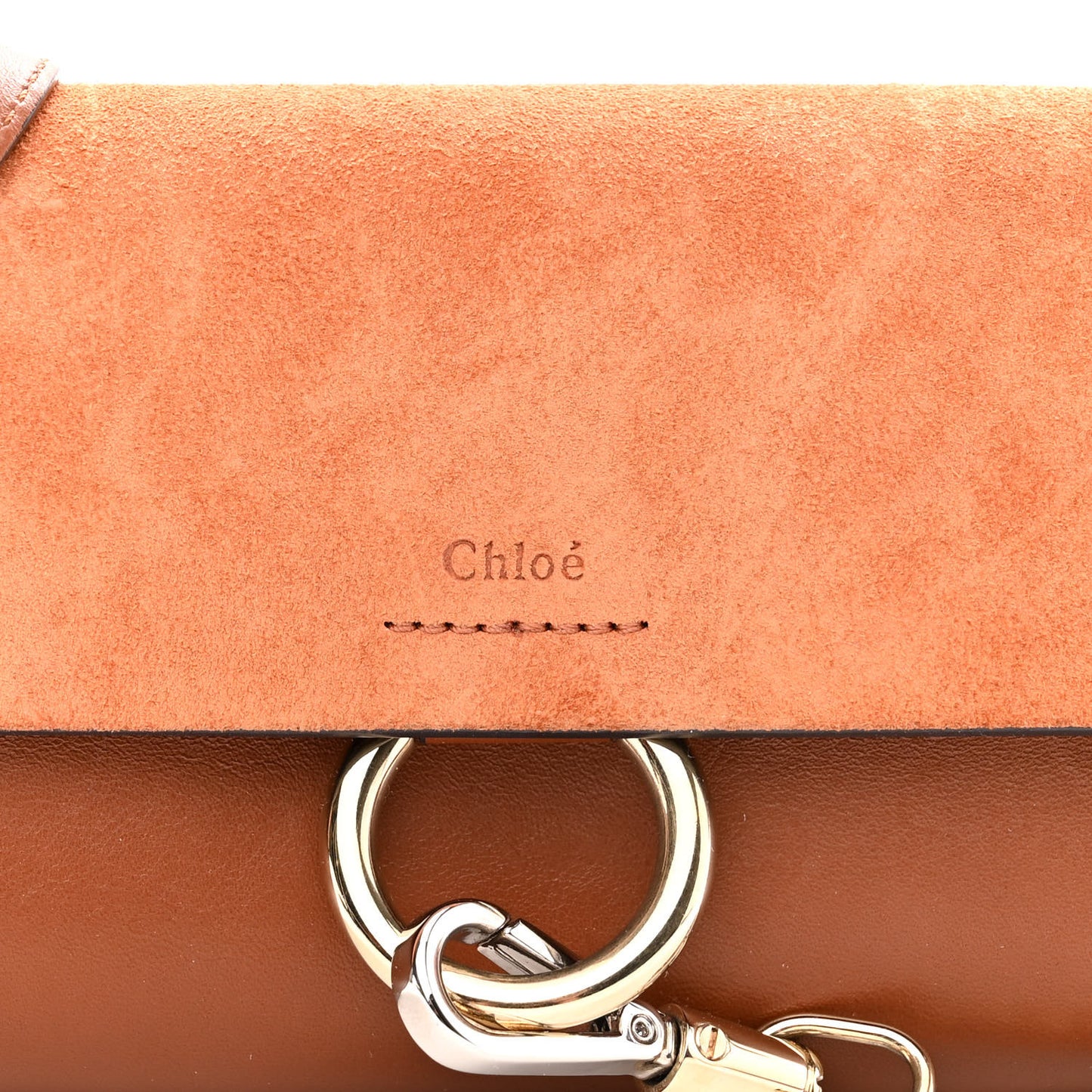 Suede Calfskin Mini Faye Shoulder Bag Tobacco