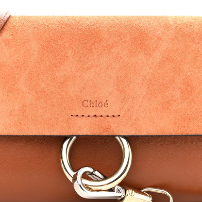 Chloe Suede Calfskin Mini Faye Shoulder Bag Tobacco 6 of 8