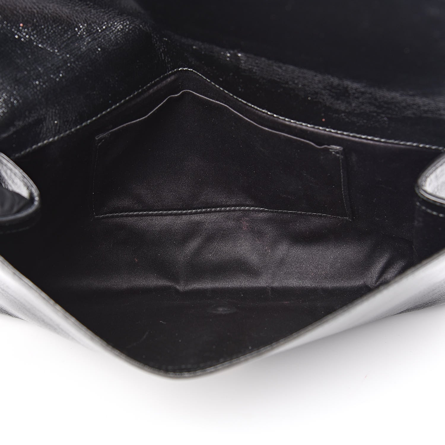 Saint Laurent Textured Patent Monogram Large Belle De Jour Clutch Black 5 of 9