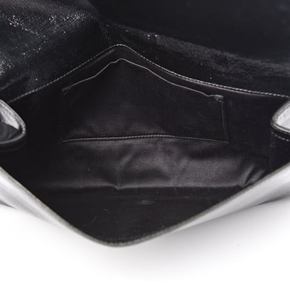 Saint Laurent Textured Patent Monogram Large Belle De Jour Clutch Black 5 of 9