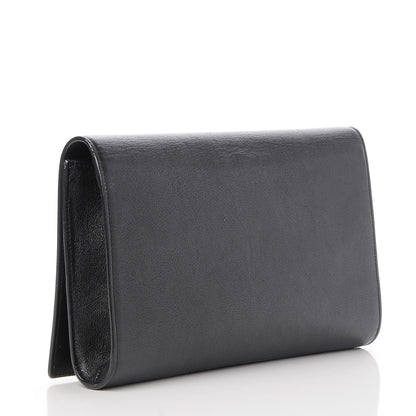 Saint Laurent Calfskin Monogram Large Belle De Jour Clutch Black 3 of 7