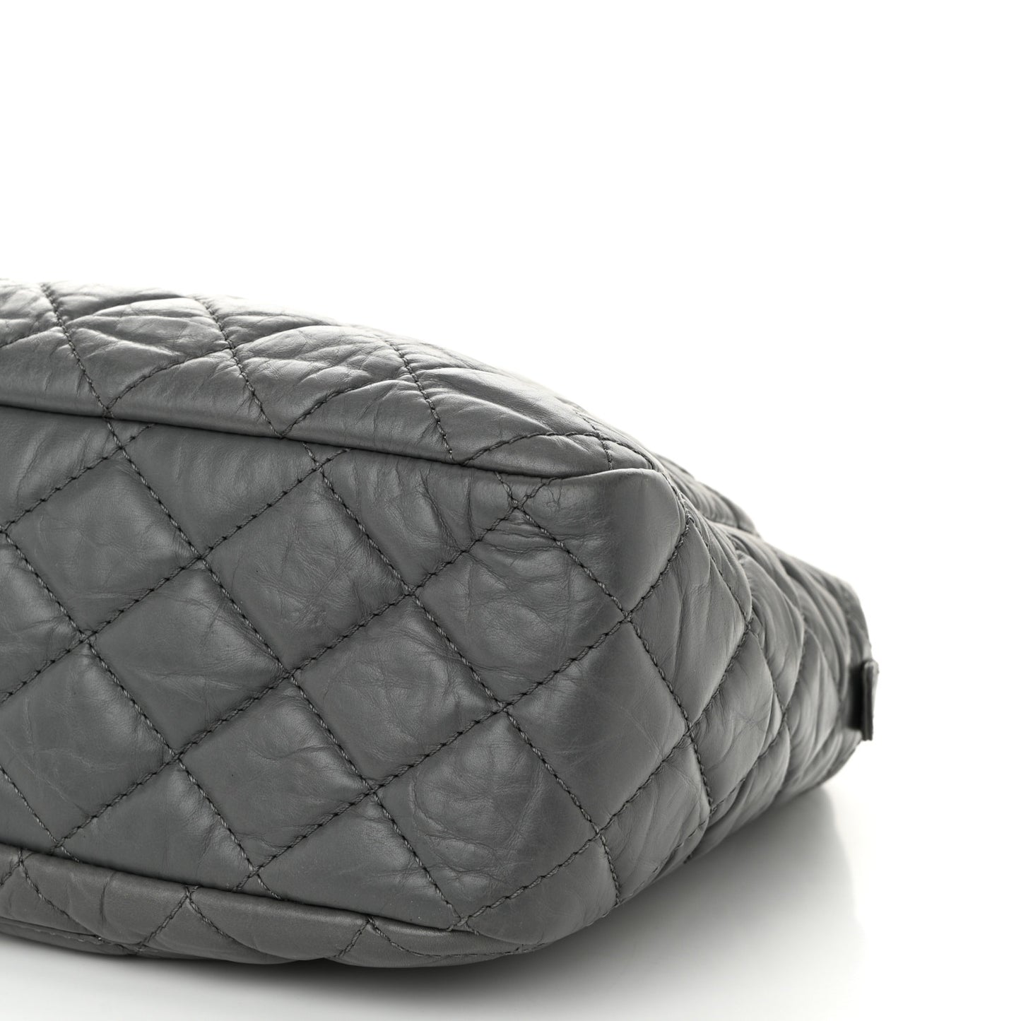Aged Calfskin Quilted Large Reissue Camera Case Grey