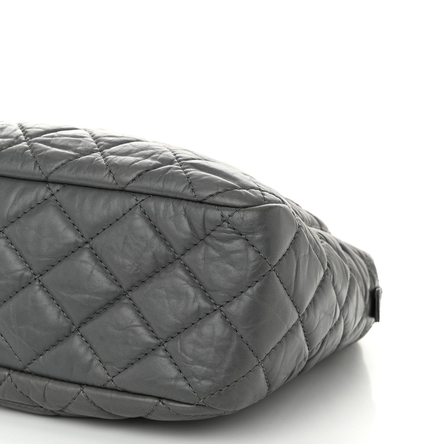 Chanel Aged Calfskin Quilted Large Reissue Camera Case Grey 10 of 11