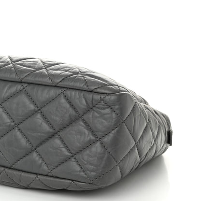 Chanel Aged Calfskin Quilted Large Reissue Camera Case Grey 10 of 11