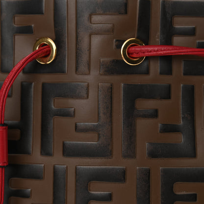 Fendi Vitello Grace F is Fendi Bi-Color FF 1974 Embossed Grande Mon Tresor Bucket Bag Maya Black Fragola 14 of 14