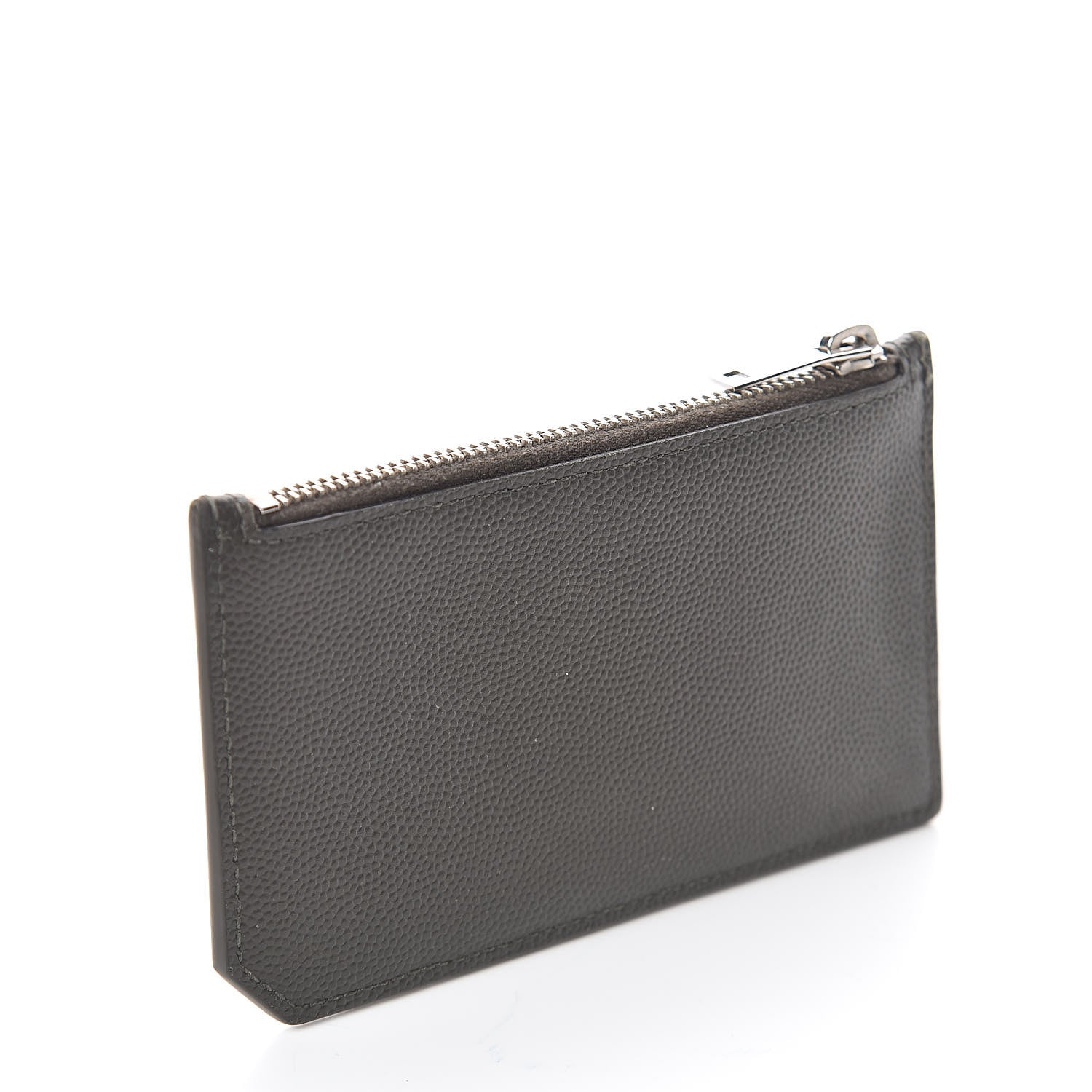 Saint Laurent Grained Calfskin 5 Fragments Zip Pouch Card Holder Dark Anthracite 3 of 6