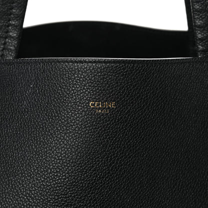 Celine Soft Grained Calfskin Small Belt Cabas Phantom Black 7 of 11