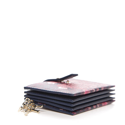 Christian Dior Calfskin Animals Lady Dior 5-Gusset Card Holder Fuchsia Multicolor 3 of 6