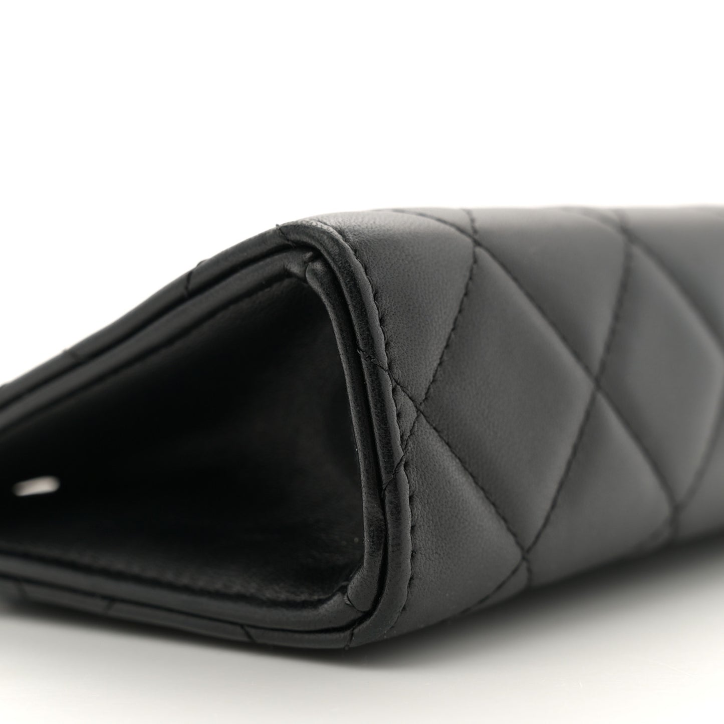 Lambskin Quilted Evening By The Sea Clutch Black