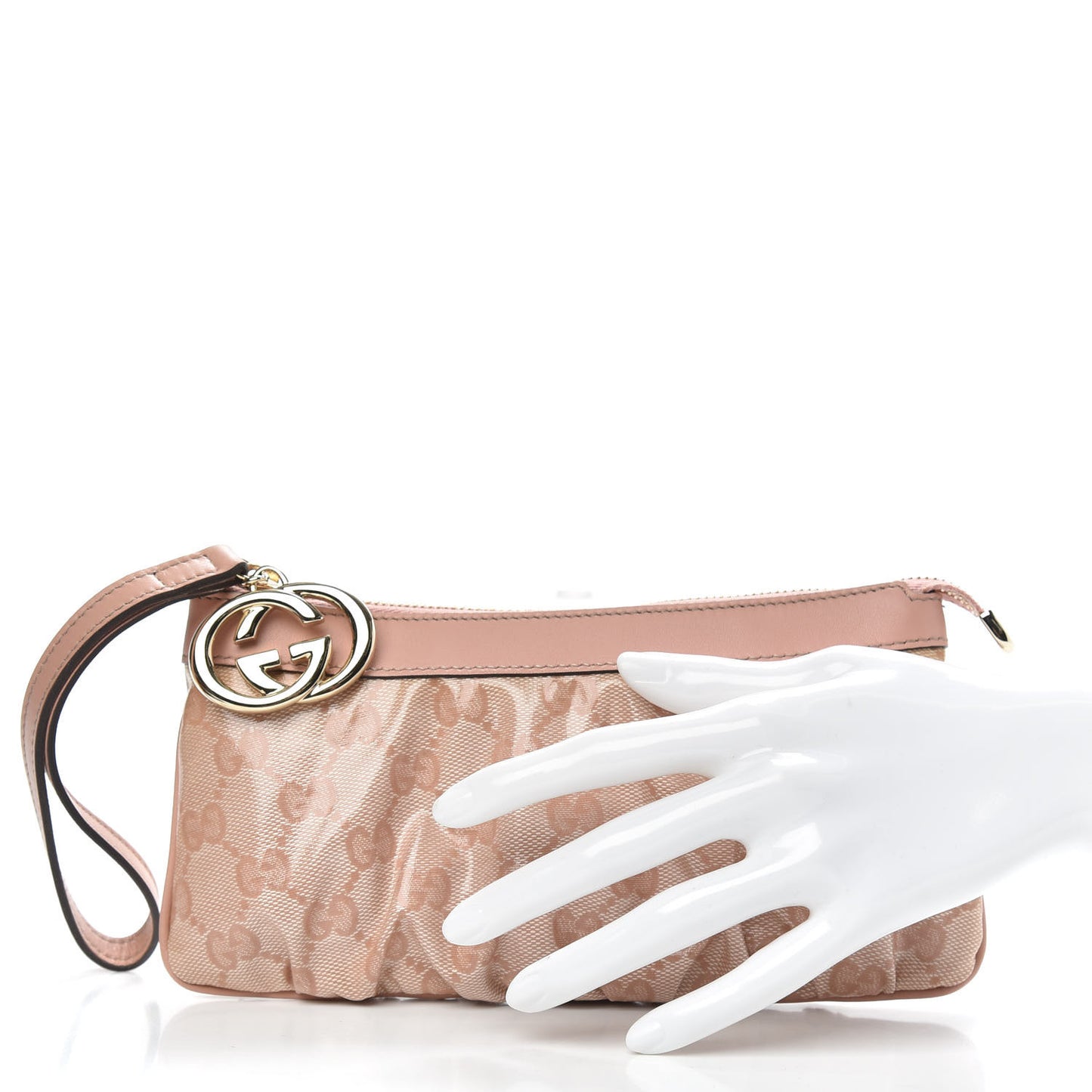 Crystal Monogram New Britt Wristlet Pink
