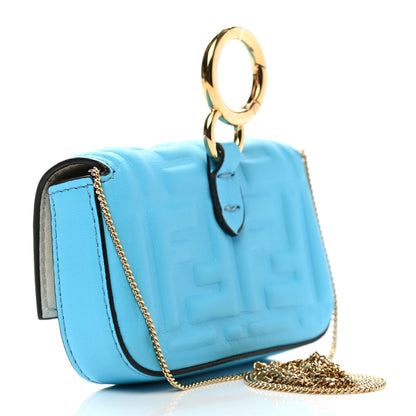 Fendi Nappa Matisse FF Embossed Nano Baguette Charm Pool 3 of 9