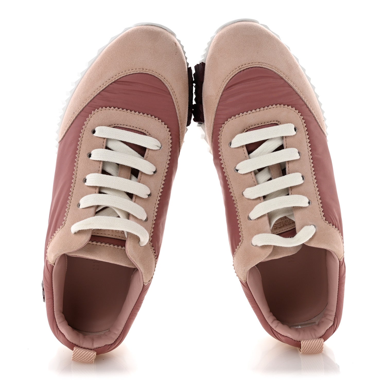 Hermes Parachute Fabric Suede Goatskin Bouncing Sneakers 35 Rose Rose Opaline 2 of 9