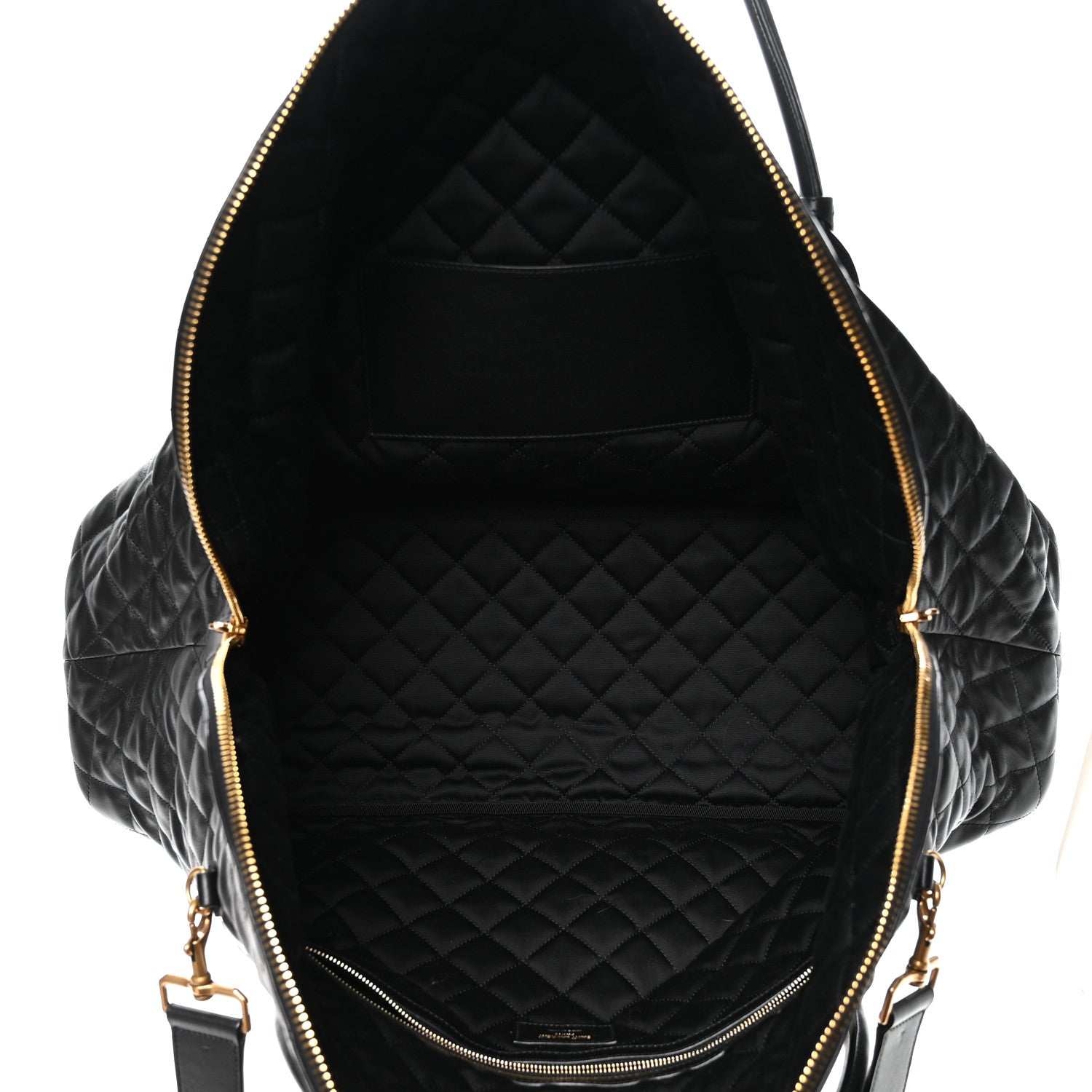 Saint Laurent Calfskin Quilted ES Giant Travel Bag Black 4 of 9