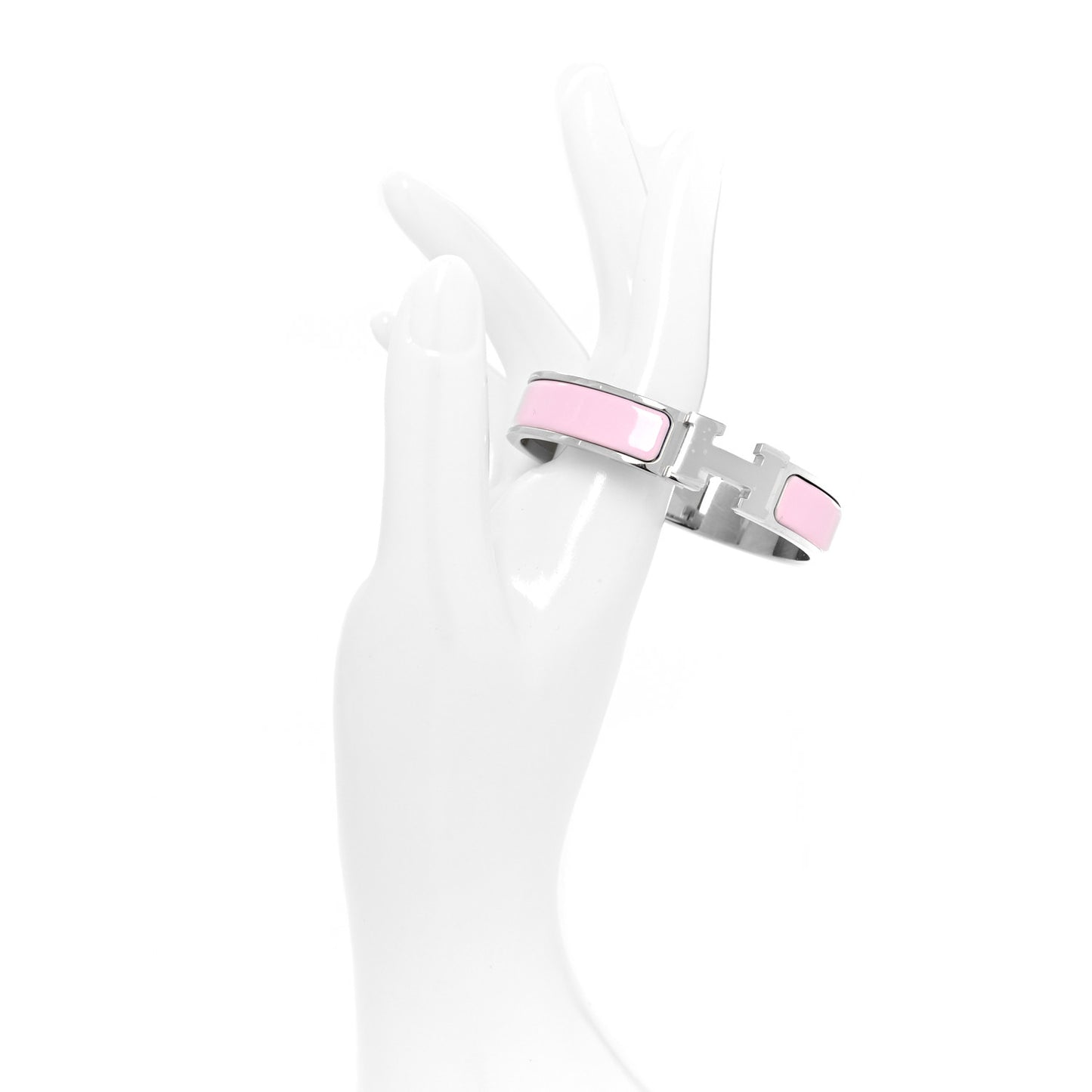 Enamel Narrow Clic Clac H Bracelet PM Rose Dragee