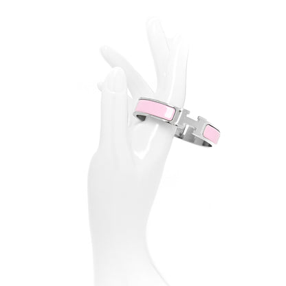 Hermes Enamel Narrow Clic Clac H Bracelet PM Rose Dragee 2 of 6