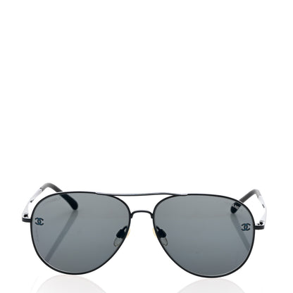 Chanel Metal Aviator CC Sunglasses 4189 T-Q Black 2 of 10