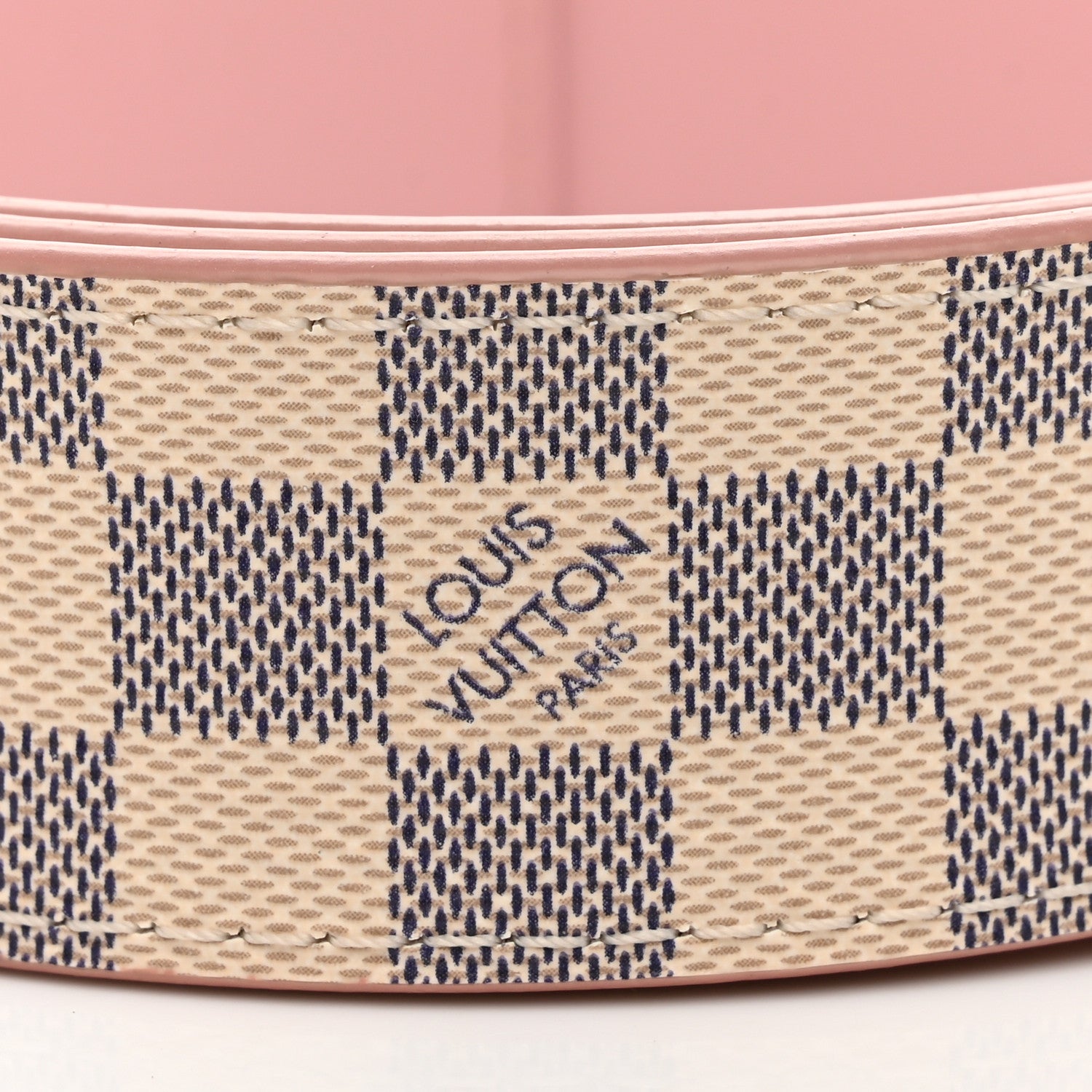 Louis Vuitton Damier Azur LV Initiales 32mm Belt 85 34 Rose Ballerine 5 of 7
