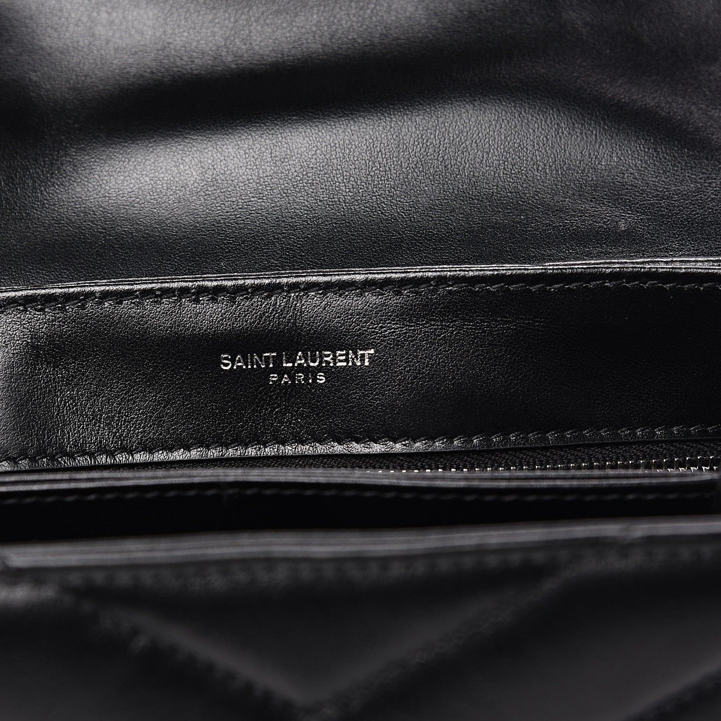 Calfskin Y Quilted Monogram Toy Loulou Crossbody Bag Black