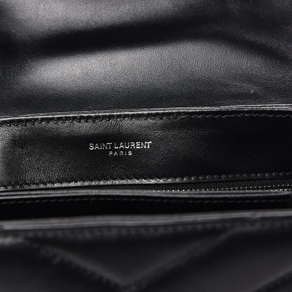 Saint Laurent Calfskin Y Quilted Monogram Toy Loulou Crossbody Bag Black 6 of 12