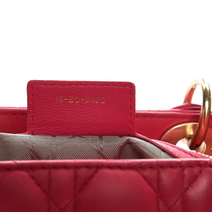 Christian Dior Lambskin Cannage Large Lady Dior Fuchsia 8 of 14