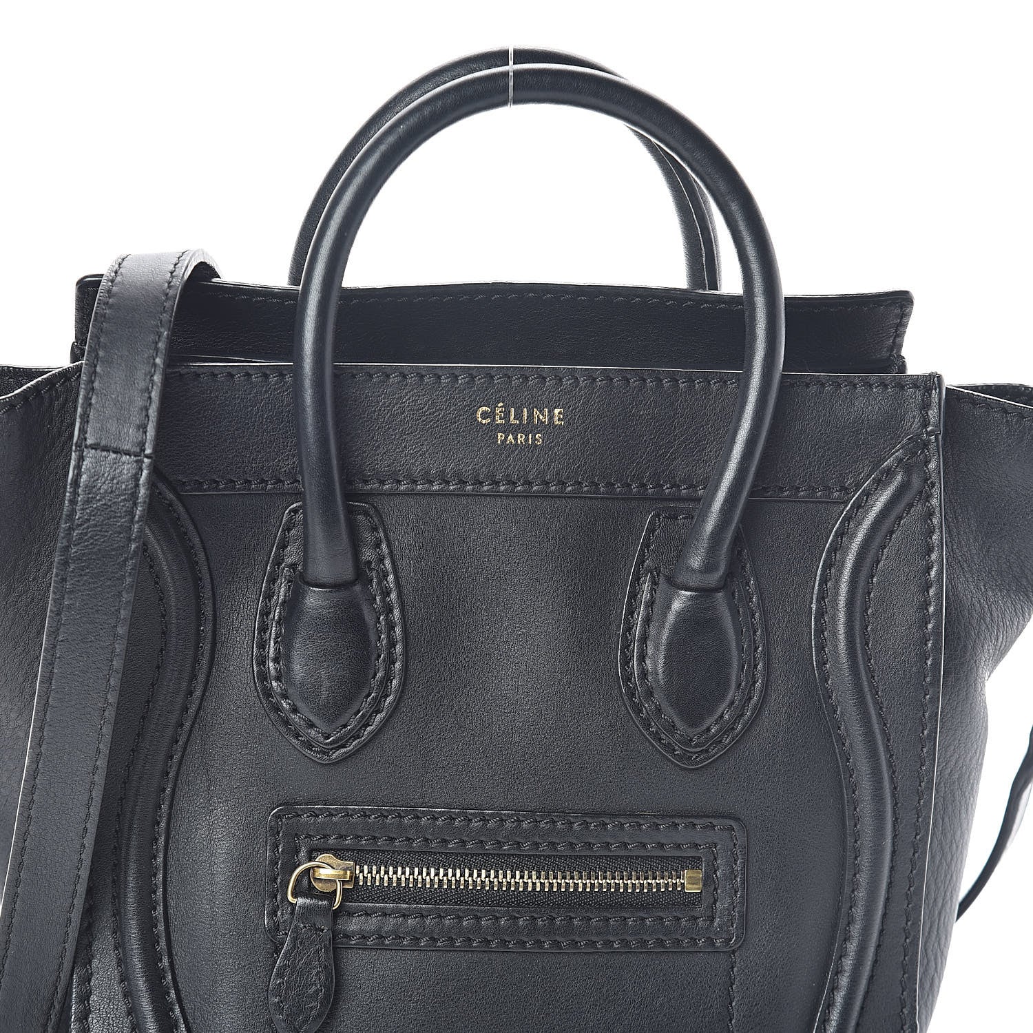 Celine Smooth Calfskin Nano Luggage Black 7 of 9