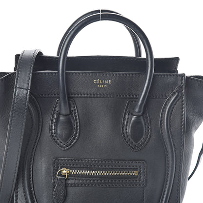 Celine Smooth Calfskin Nano Luggage Black 7 of 9