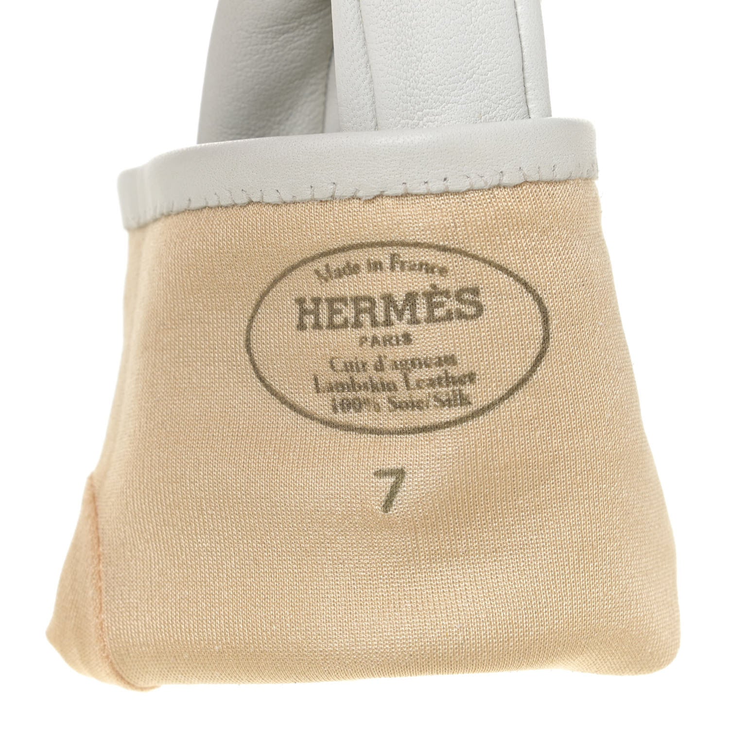 Hermes Lambskin Gloves 7 White 8 of 8