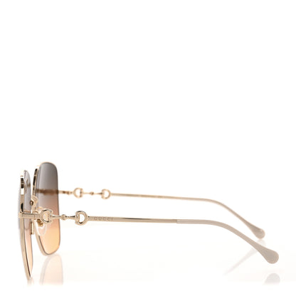 Gucci Metal Horsebit Square Sunglasses GG0879S Gold 3 of 8