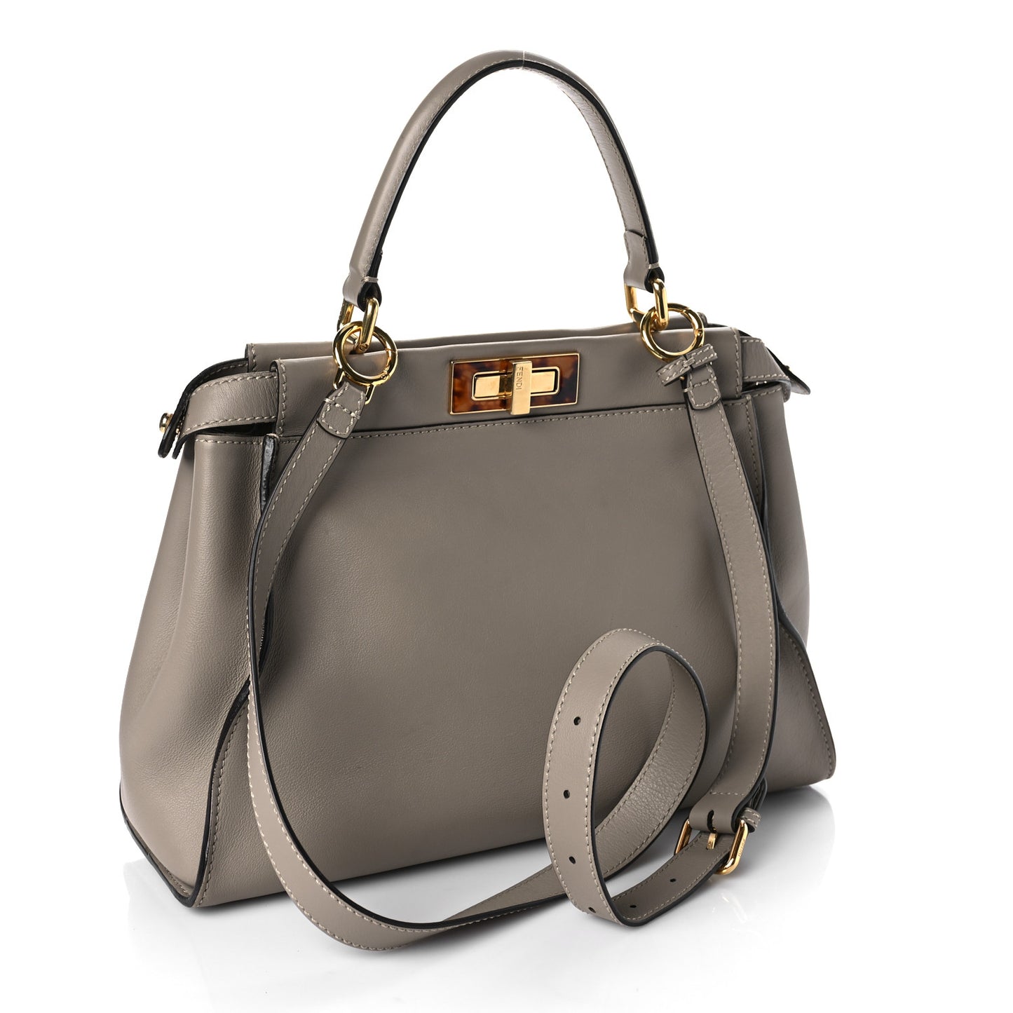 Vitello Seta Plexiglass Tortoise Medium Peekaboo Iconic Satchel Tortora