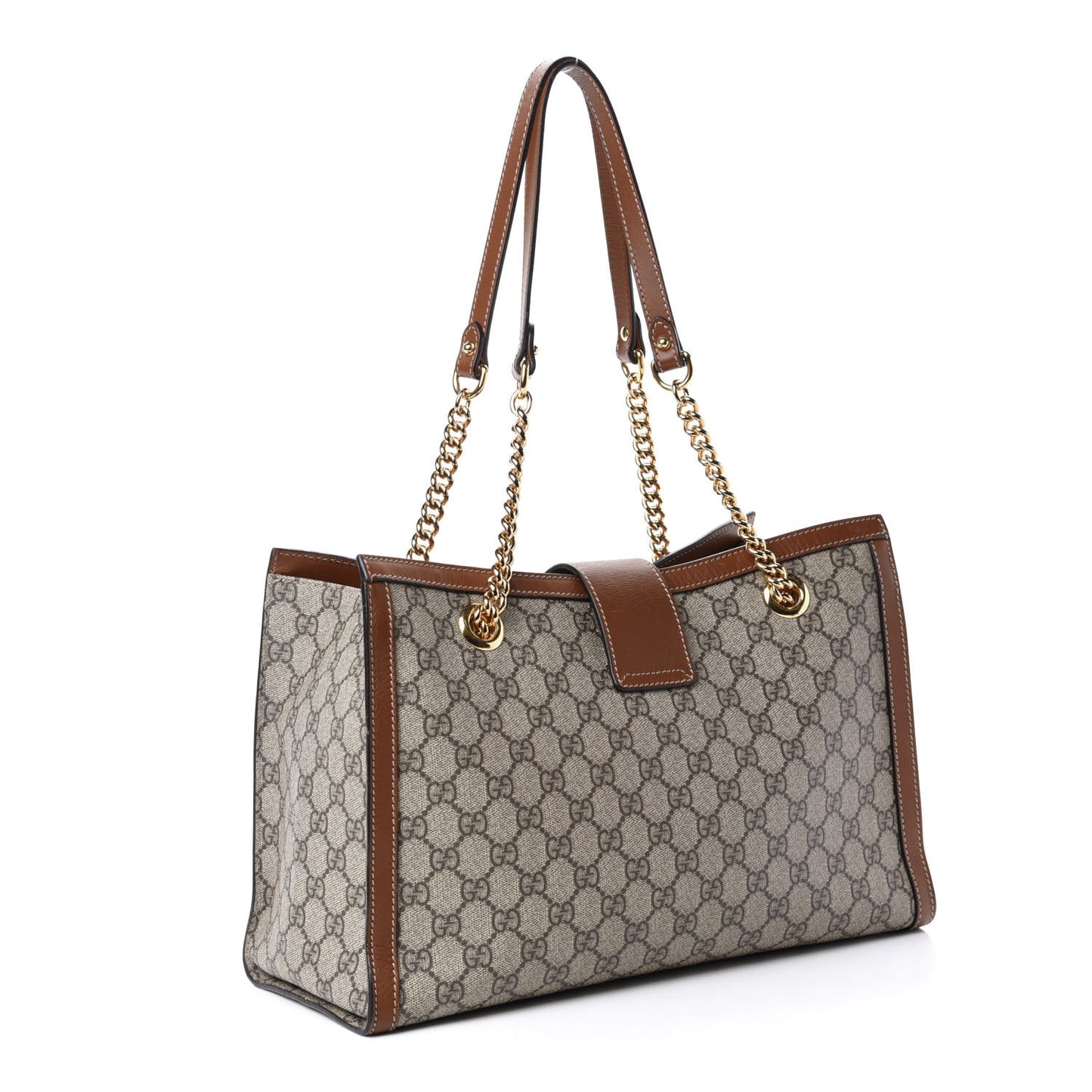 GG Supreme Monogram Medium Padlock Tote Beige Cuir