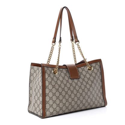 Gucci GG Supreme Monogram Medium Padlock Tote Beige Cuir 3 of 14